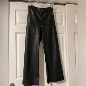 Zara Black Leather Marine Pants size small